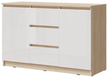 Детский комод МИФ Челси К-2Д3ящ, 120x45x76.8 см, белый, светло-коричневый