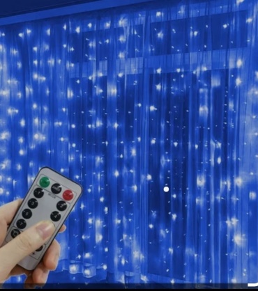 Штора Digital Light Series цвет свечения синий 3 м