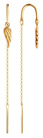 Серьги-цепочки SOKOLOV EAR-SO-585-280653 вес 1.24 г золото, без вставок