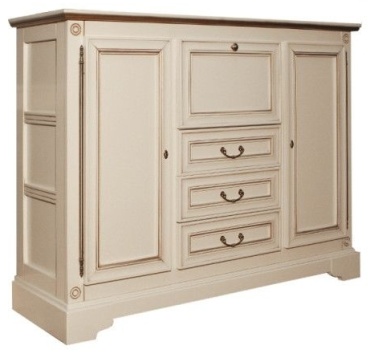Комод Молодечномебель Полонез, 156x45.60x117.9 см, белый, бежевый