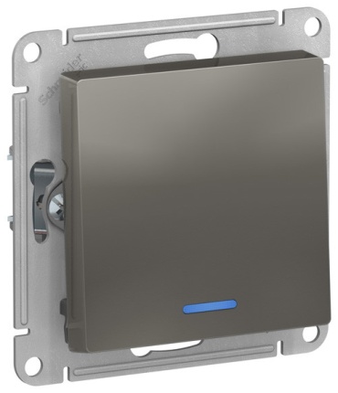 Выключатель клавишный Systeme electric AtlasDesign, сталь