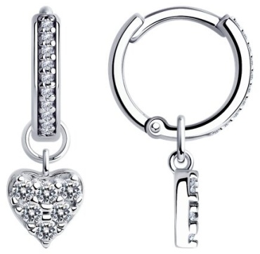 Серьги SOKOLOV EAR-SO-925-681032 вес 2.76 г серебро, фианит