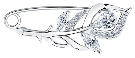 Булавка Diamant 94-140-00615-1 вес 2.12 г серебро, фианит