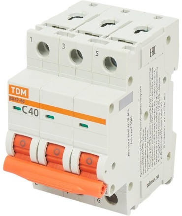 TDM ELECTRIC автоматический выключатель ВА47-60 3Р 40А 6кА х-ка С 40 A