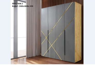 Распашной шкаф Grand Miks Престиж-2, 180x230х57 см, серый