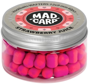 Mad Carp Baits Вафтерсы 12x9мм, 60шт. Strawberry Juice 0.03 кг