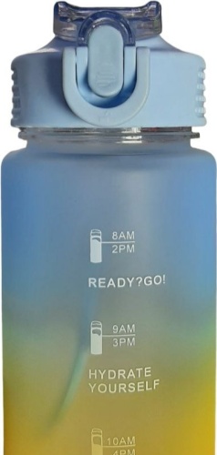 Бутылка REFILL 1 л мультиколор, крышка с трубочкой, пластик