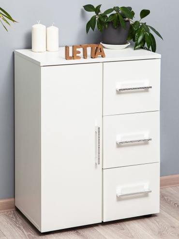 Комод Letta 165815408, 60x34.60x75.7 см, белый