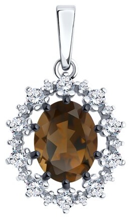 Подвеска Diamant 94-330-02042-4 вес 1.87 г серебро, фианит