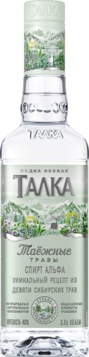 Водка Талка Таёжные травы классическая мягкий 40% 0.5 л