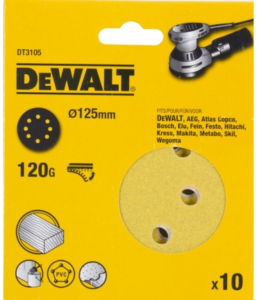 Шлифовальный круг DeWALT DT3105-QZ 125 мм 10 шт