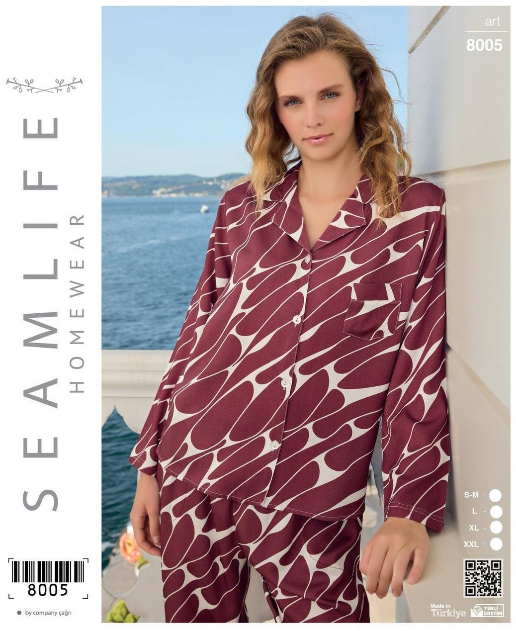 Пижама Seamlife белый, бордовый