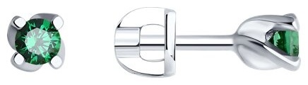 Пусеты SOKOLOV 94021471 вес 1.35 г серебро, фианит