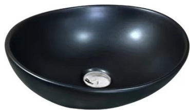 Раковина ALROSSA 8002MB накладная овальная 41х33 см, керамика