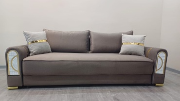 Диван прямой Ереке Мебель Comfort Plus MBSOF, 250х110 см, обивка велюр, коричневый