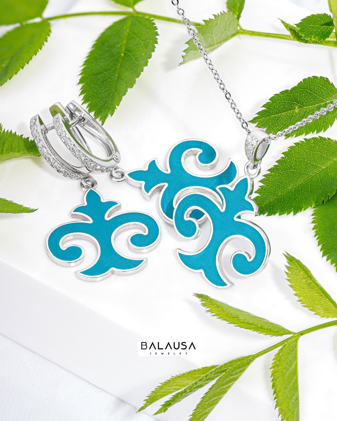 Balausa Jewelry E235(11) вес 10 г серебро, эмаль, фианит