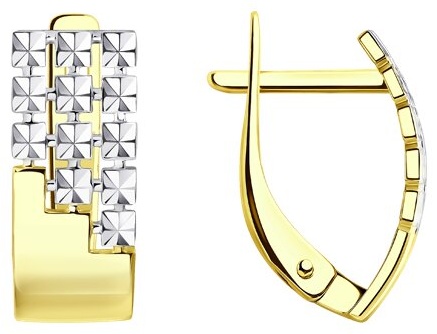 Серьги Diamant EAR-DI-585-101296 вес 1.78 г золото, фианит