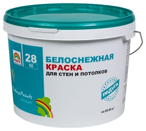 Купить Краска РАДУГА акриловая 28 ВД Белоснежная для стен и потолков 14 ...