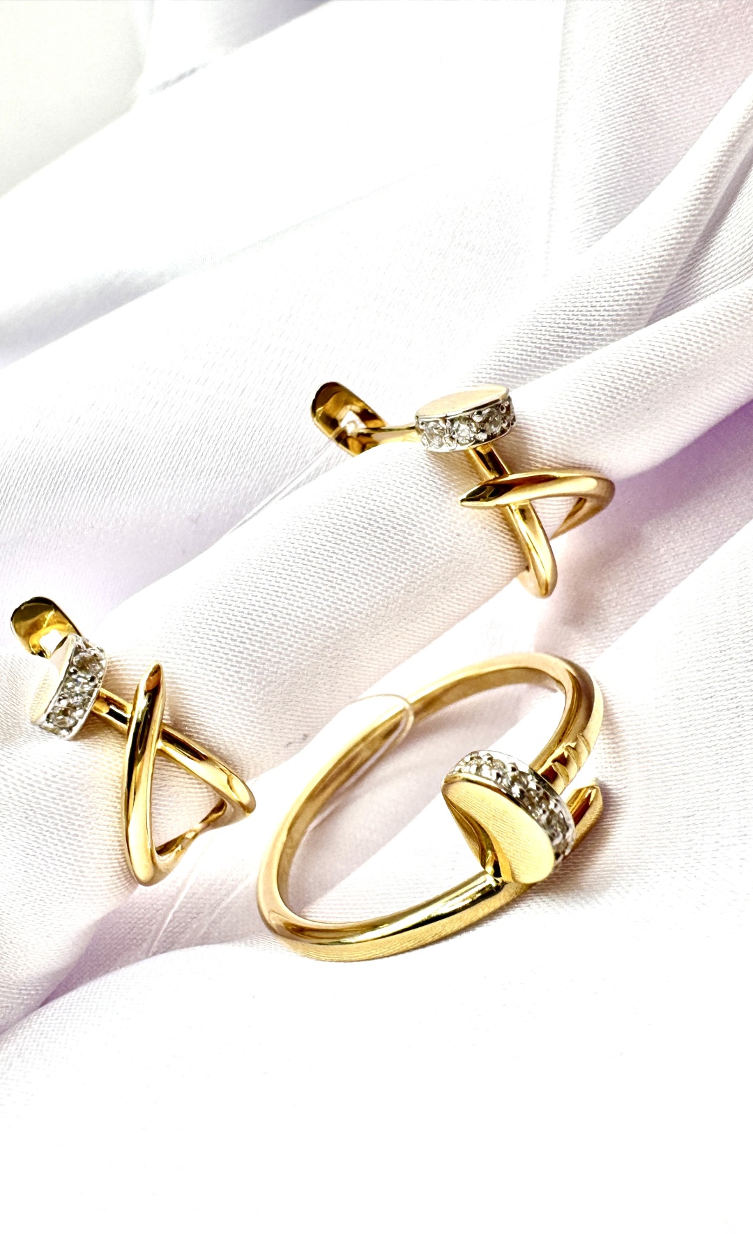 Veronika jewelry factory 332-3726 вес 5.57 г золото, фианит