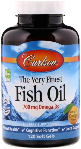Carlson Labs рыбий жир The Very Finest Fish Oil Апельсин 350 мг 120 таблеток