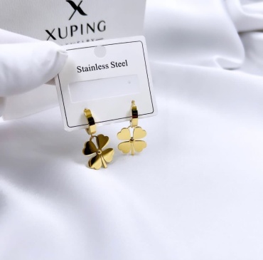 Серьги Stainless Steel титан, без вставок