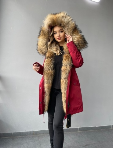 Парка ZIYA FURS красный
