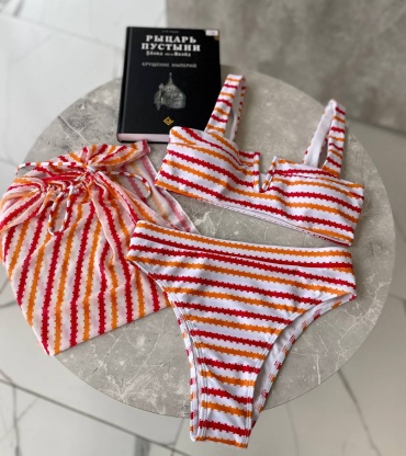 Купальник раздельный Shantal Lingerie красный, оранжевый