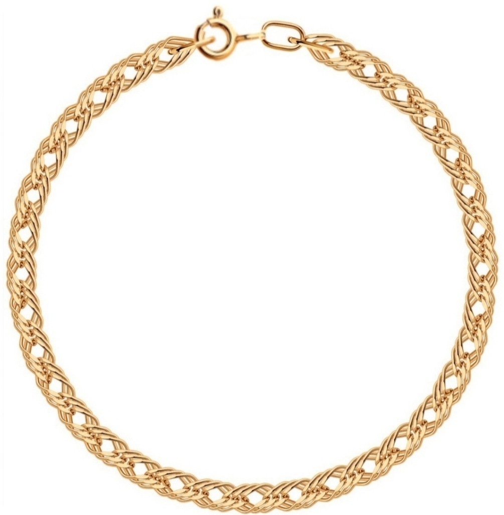 Raia Gold 0696 длина 19 см, вес 2.34 г золото, плетение тройной ромб