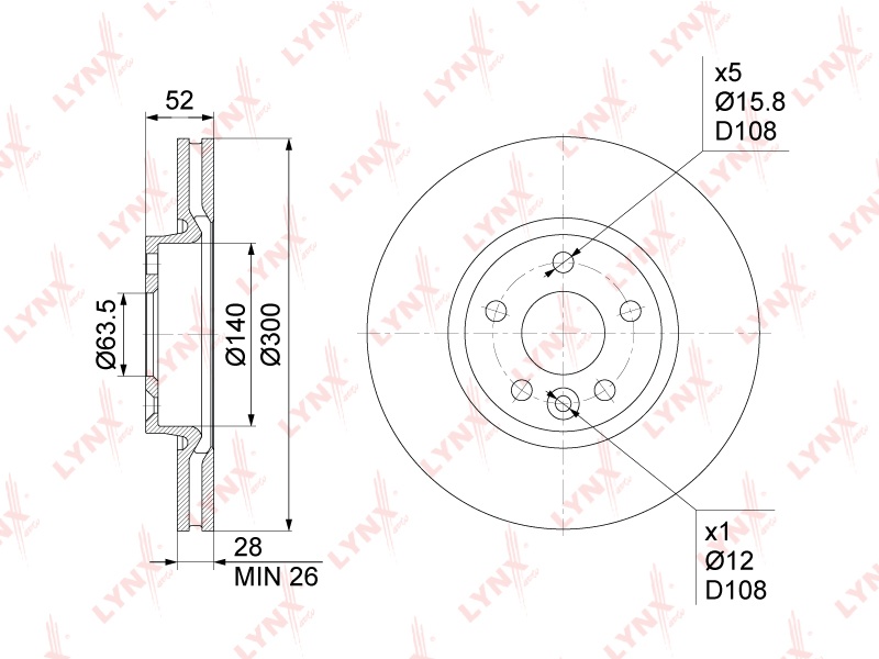 Диски LYNXauto передние BN1027