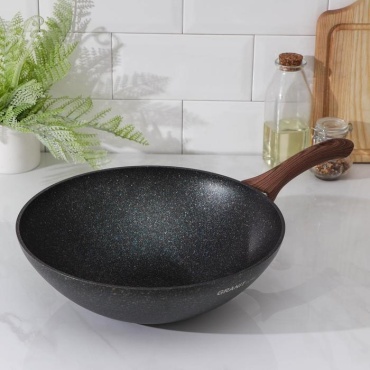 Вок Kukmara Granit ultra blue 30 см с антипригарным покрытием, алюминий