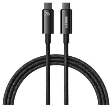 Кабель Baseus USB Type-A (F), USB 4 Type-C (M), 1 м, CAWJ040001 черный