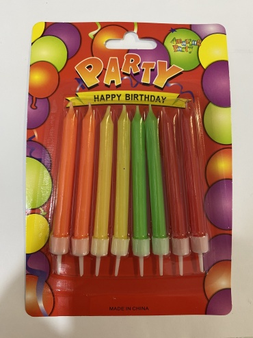 Свеча PARTY цилиндр, 8 шт 10 см