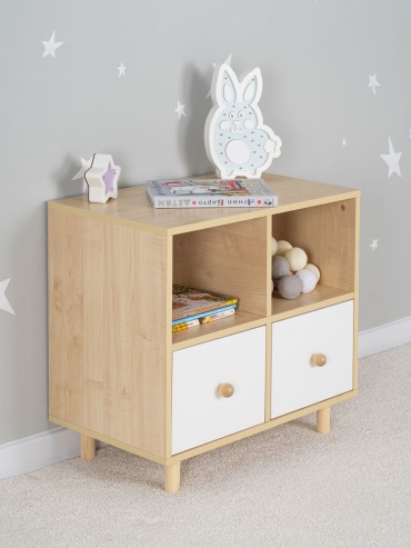 Детский комод Dimdomkids Лео 4, 67.5x40x63.5 см, бежевый, белый