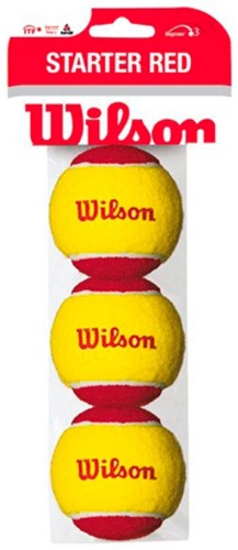 Мяч Wilson Started Red x3, WRT137001 для большого тенниса размер one size