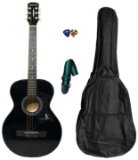 Гитара акустическая Ronnie Wood AG38 BK + чехол + ремень + медиаторы черный