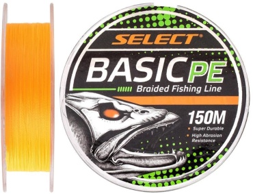 Леска SELECT плетеная Basic PE 150 м 0.12 мм оранжевый