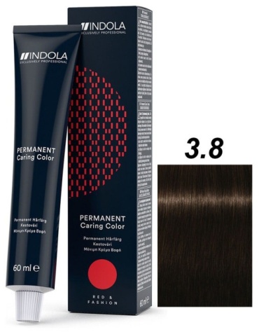 Indola Permanent Caring Color 3.8 темный коричневый шоколадный крем-краска 60 мл