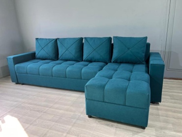 Диван угловой Mango mebel, 280х90 см, обивка ткань, бирюзовый