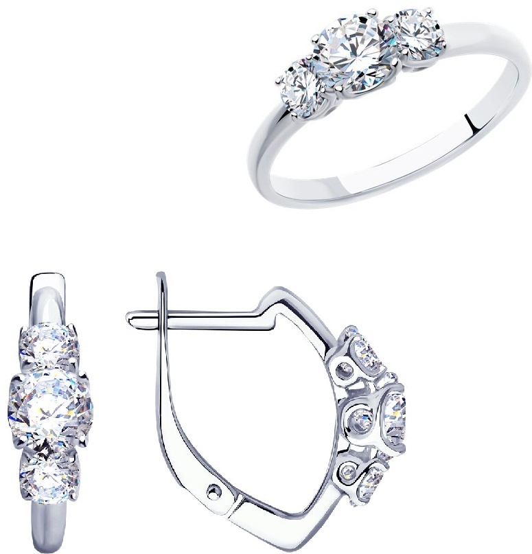 Diamant 94-110-01217-1-94-120-01217-1 вес 3.9 г 16.5 серебро, фианит