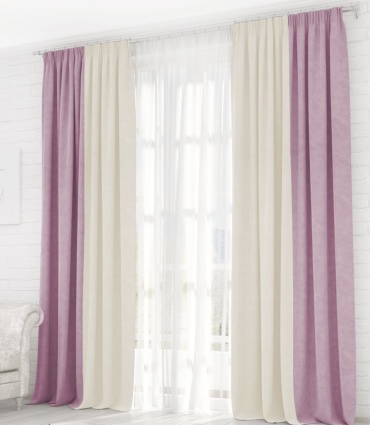Комплект Home Textile 400x275 см 2 шт, сетка, велюр, мультиколор