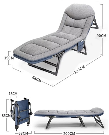 Раскладушка Wellamart 68х200 см , серый