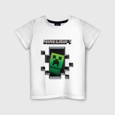 Футболка Майнкрафт Крипер Minecraft TMH_TREND.KZ белый