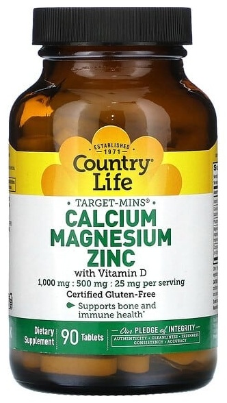 Купить Country Life iHerb Кальций, магний и цинк с витамином D таблетки ...