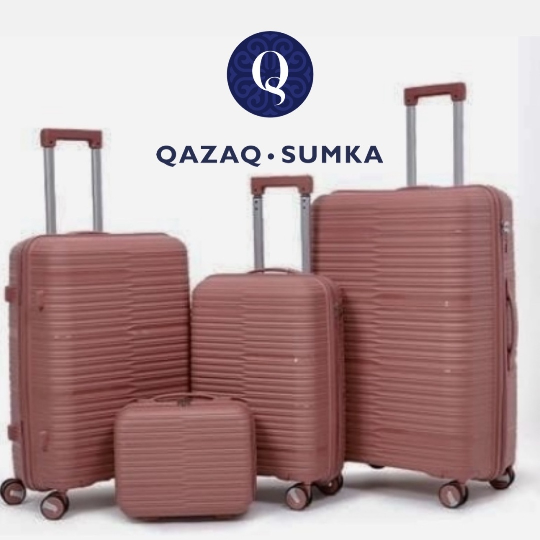 Купить Комплект чемоданов QAZAQSUMKA 111 полипропилен 230 л розовый ...