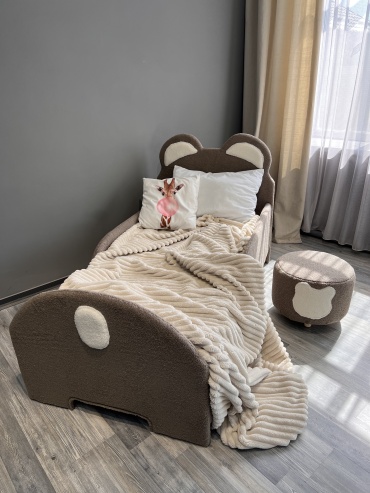 Детская кровать PRESTIGE MEBEL Мишка, 80x160 см, коричневый, бежевый