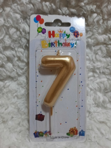 Свеча Happy birthday цифра 7, 1 шт 5 см