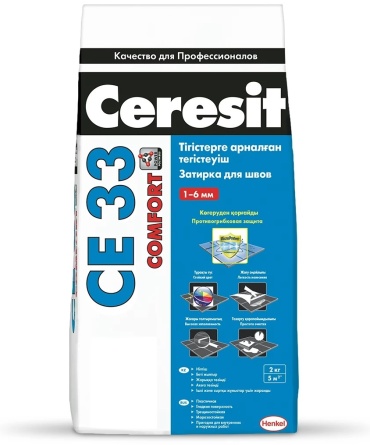 Ceresit  CE 33 Comfort затирка для узких швов до 6 мм, цвет: Серый (Grey), 5 кг