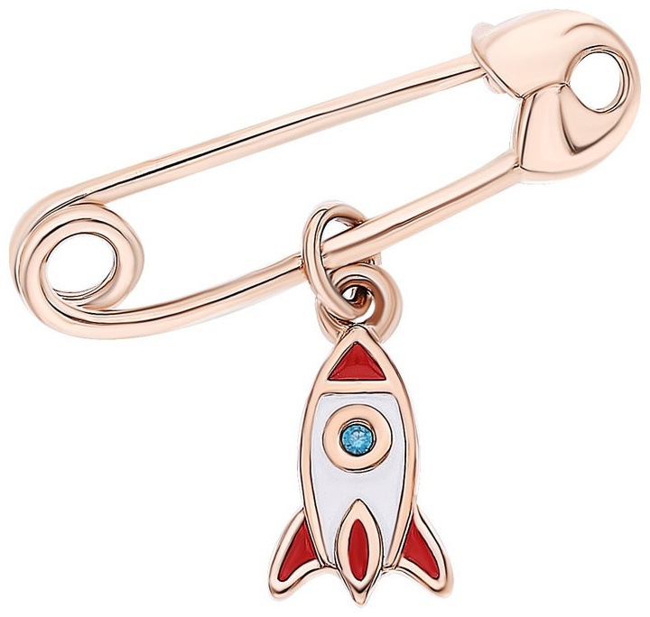 Булавка Veronika jewelry factory Бл131-2058М1 вес 1.21 г золото, фианит, эмаль