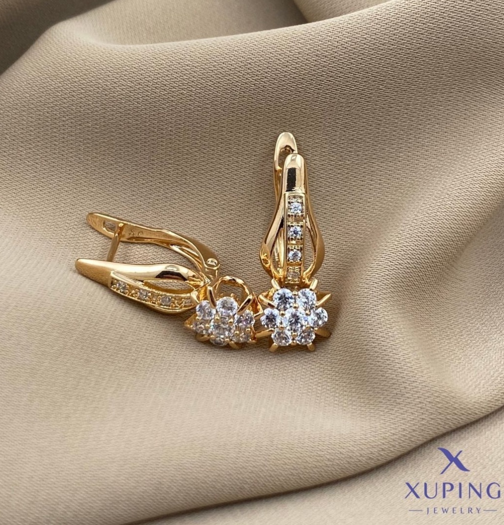 Серьги Xuping Jewelry медицинское золото, цирконий