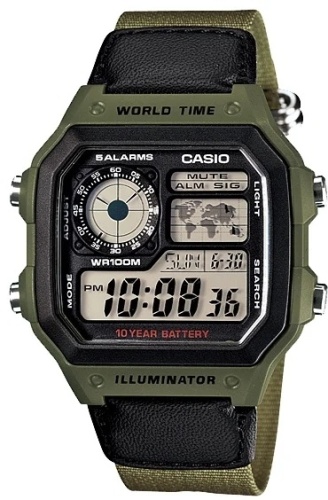 Кварцевые CASIO AE-1200WHB-3BVDF пластик